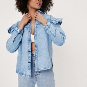 Denim Ruffled Shirt